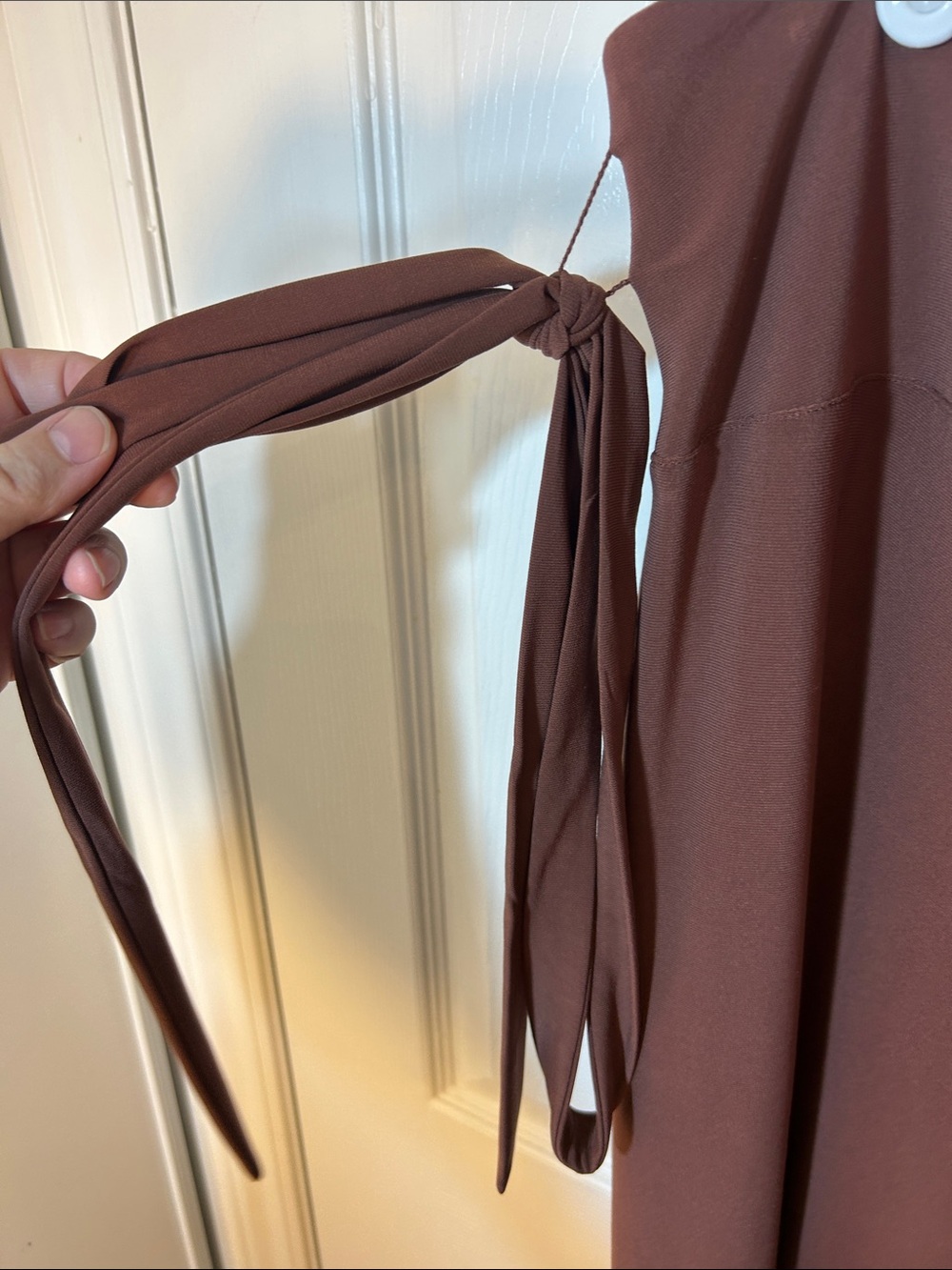 Joseph Ribkoff Women's High-Waist Brown Stretch Wide Leg cropped pants size 16 - Picture 3 of 6